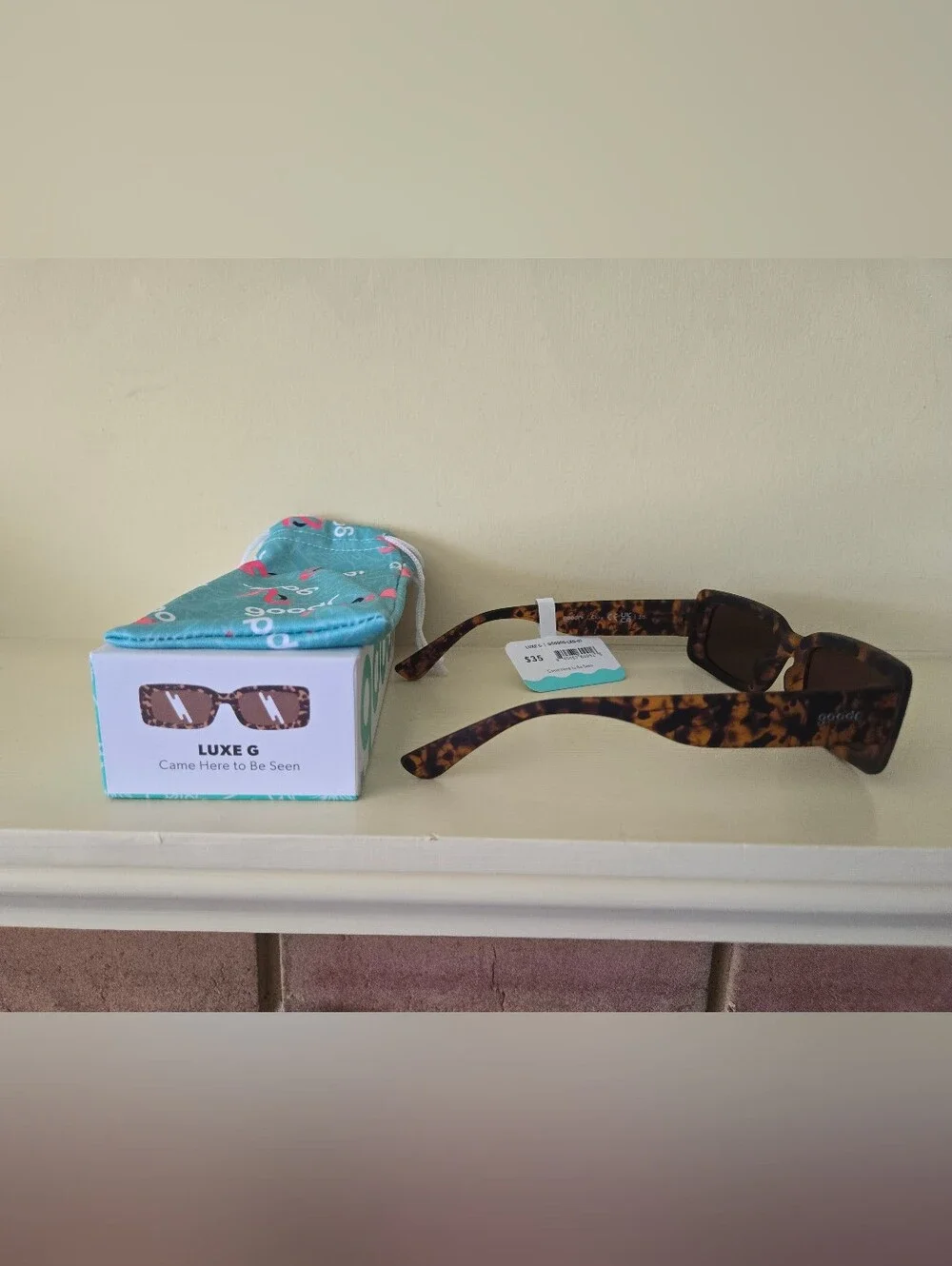 NEW Goodr Luxe G Came Here To Be Seen Tortoise Brown Square Sunglasses